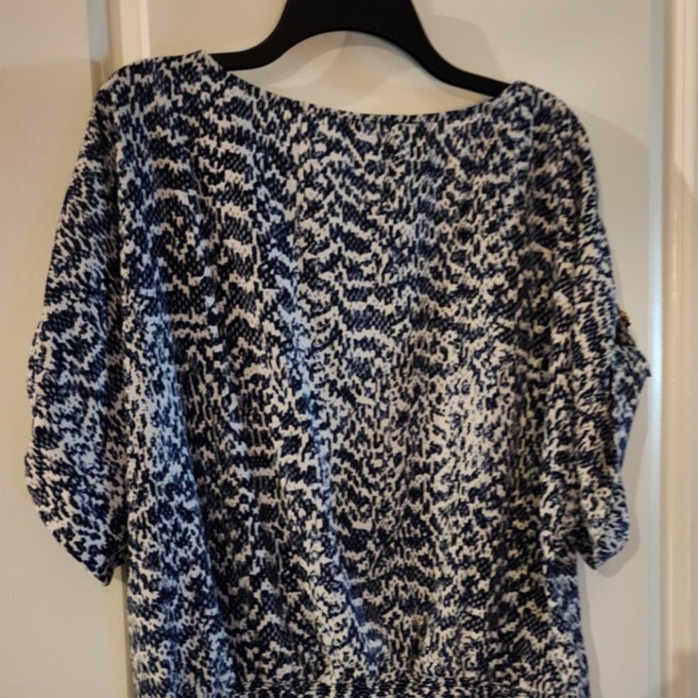 MK Blue & White Blouse, 1X